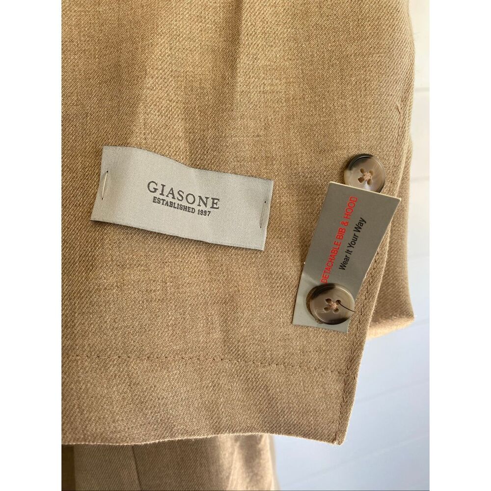 GIASONE Austin Hood Detachable Casual Blazer Jacket Camel Sport Coat Sz 44 R NEW - Picture 9 of 11